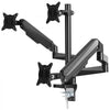 VEVOR Triple Monitor Mount, Supports 13"-27" Screens, Fully Adjustable Gas Spring Monitor Arm, Holds up to 20 lbs per Arm, Triple Monitor Stand with C-Clamp/Grommet Mounting Base, VESA Mount 75/100 mm