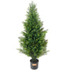 VEVOR Artificial Cedar Topiary Tree, 36 inch Tall (2 Pieces), with Extra Leaves & Pot Faux Evergreen Fake Pine Cypress Trees Plant, UV Rated Artificial Greenery Set for Home Decor Indoor/Outdoor