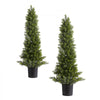 VEVOR Artificial Topiary Cedar Trees, 36 inch 2 Set Faux Pine Shrubs Plants, Fake Silk Tree Look Real, Easy Assembly for Decor Front Porch Outdoor Patio Garden Balcony Backyard Indoor Office