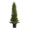 VEVOR Artificial Topiary Cedar Trees, 36 inch 2 Set Faux Pine Shrubs Plants, Fake Silk Tree Look Real, Easy Assembly for Decor Front Porch Outdoor Patio Garden Balcony Backyard Indoor Office