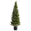 VEVOR Artificial Topiary Cedar Trees, 48 inch 2 Set Faux Pine Shrubs Plants, Fake Silk Tree Look Real, Easy Assembly for Decor Front Porch Outdoor Patio Garden Balcony Backyard Indoor Office