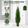 VEVOR Artificial Cedar Topiary Tree, 60 inch Tall (2 Pieces), with Extra Leaves & Pot Faux Evergreen Fake Pine Cypress Trees Plant, UV Rated Artificial Greenery Set for Home Decor Indoor/Outdoor