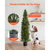 VEVOR Artificial Topiary Cedar Trees, 60 inch 2 Set Faux Pine Shrubs Plants, Fake Silk Tree Look Real, Easy Assembly for Decor Front Porch Outdoor Patio Garden Balcony Backyard Indoor Office