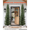 VEVOR Artificial Topiary Cedar Tree 8 Ft Set of 2 with Pot Greenery Decor, Premium PE Fake Trees, Year-Round Indoor & Outdoor Faux Green Plant for Front Door, Entryway, Porch, Balcony, Patio, Garden