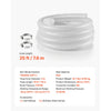 VEVOR Suction Hose 2" x 25 ft Heavy Duty PVC Suction Pump Hose Assembly, for Swimming Pools Trash Pump, Water Transfer, High Pressure Resistance, Weather-Proof & Burst-Resistant, with Clamps, White