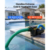 VEVOR Suction Hose 3" x 20 ft Heavy Duty PVC Suction Pump Hose Assembly, for Swimming Pool Trash Pump, 60 PSI Max Pressure, Weather & Burst-Resistant, Male x Female Cam and Groove Fittings, Green