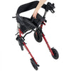 VEVOR Rollator Walker with Seat for Seniors, Ultra Compact 3-Fold Rolling Walker, Lightweight Aluminum Mobility Walking Aid with PU Solid Wheels, Adjustable Handle, Cup & Cane Holder - Supports 300LBS