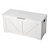 VEVOR Kids Storage Bench, Wooden Toy Box Chest, Large Storage Cabinet with Safety Hinge, Toddlers Storage Bench for Playroom, Living Room or Entryway, Easy Assembly, 38.98 x 15.55 x 18.9 in, White