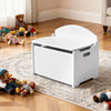 VEVOR Kids Storage Bench, Wooden Toy Box Chest with Backrest, Large Storage Cabinet with Safety Hinge, Toddlers Storage Bench for Playroom, Living Room or Entryway, 23.5 x 14.5 x 21.46 in, White