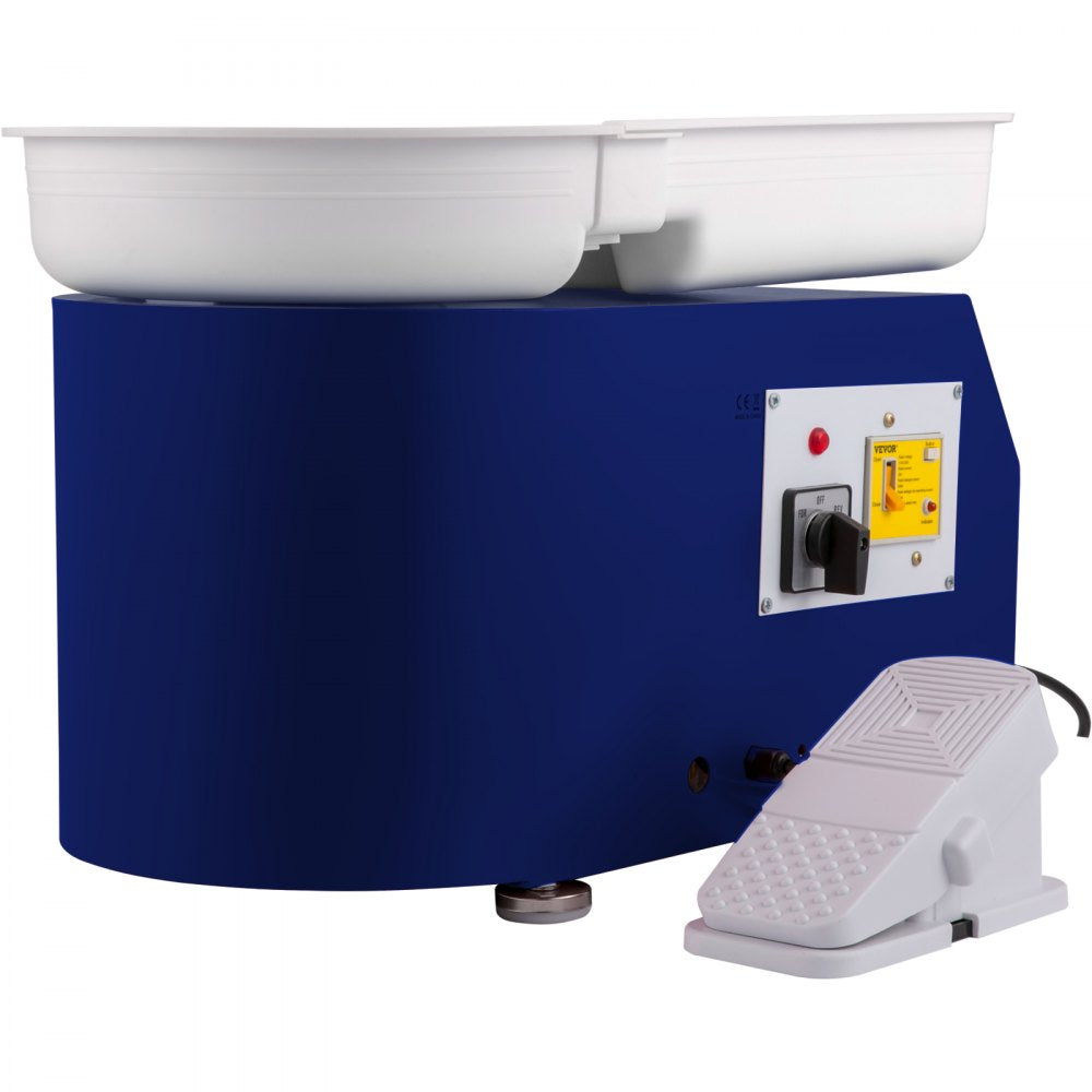 VEVOR Pottery Wheel 28cm Pottery Forming Machine with Detachable Basin Foot Pedal Control 350W Art Craft DIY Clay Tool for Art Craft Work and Home DIY Blue, 18 Piece