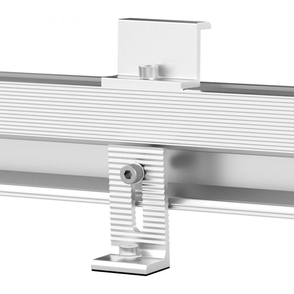 VEVOR Solar Panel Mounting Brackets, Solar Panel Mount Kit with 10 x 4" Mini Rails, 4 End Clamps and 6 Mild Clamps, Solar Panel Mount Brackets for Metal Roof, Concrete Roof, Wood Roof, Tile Roof
