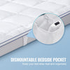 VEVOR Mattress Topper, Queen Size, 1" Thickness, Fiber Fill Pad with Detachable and Washable Layer, Comfortable Supportive, Cooling, Breathable, with Detachable Bedside Pocket for Holding Small Items