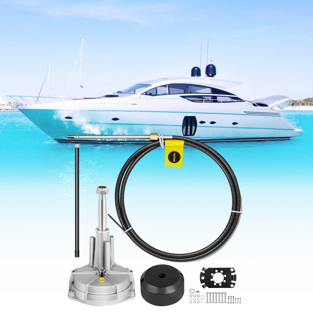 VEVOR Boat Steering System, Outboard Steering Kit with Boat Steering Control Cable 14' Steering Cable Marine Steering System 3/4" Shaft