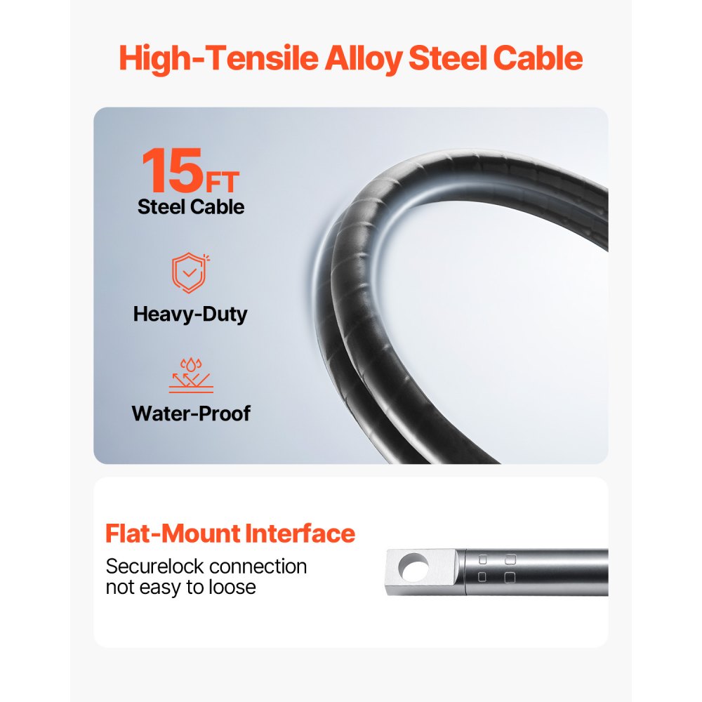 VEVOR Outboard Steering System SS13715 Safe-T Quick Connect Rotary Steering System 15' Steering Cable With 13" Wheel Durable Marine Steering System