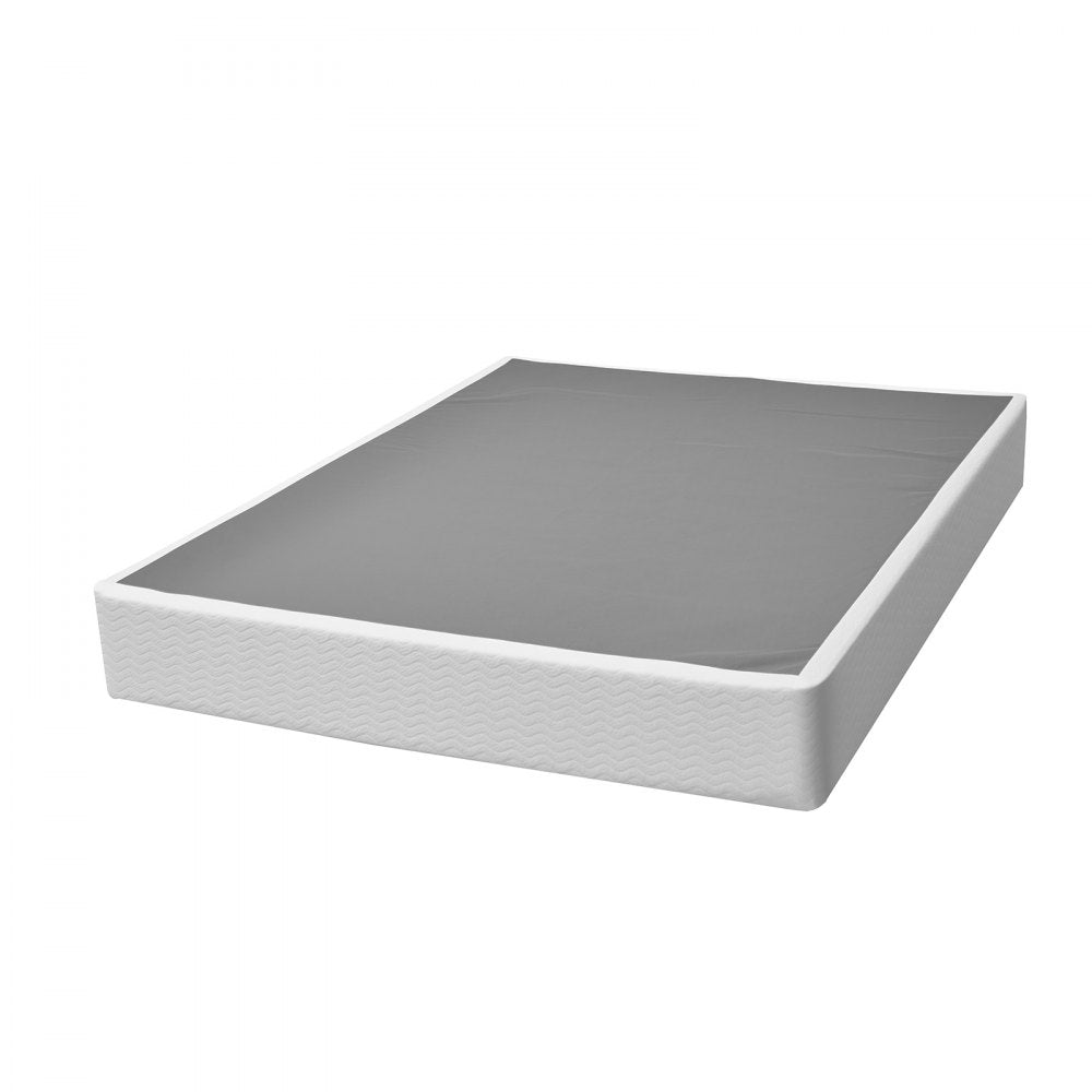 VEVOR Box Spring, Queen Size Bed Frame with Washable Fabric Cloth, Heavy Duty Metal Frame for Queen Bed, 9 in Mattress Foundation, 3500 lbs Max Weight Capacity, Easy Assembly, 79.1L x 59.6W x 9.1H in
