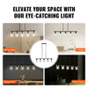 VEVOR 5-Light Kitchen Island Pendant Lights, 60W, Adjustable Dining Room Light Fixture with Clear Glass Lampshade 4 Rods 2 Metal Chains, Metal Frame Farmhouse Linear Chandeliers for Dining Room, E26