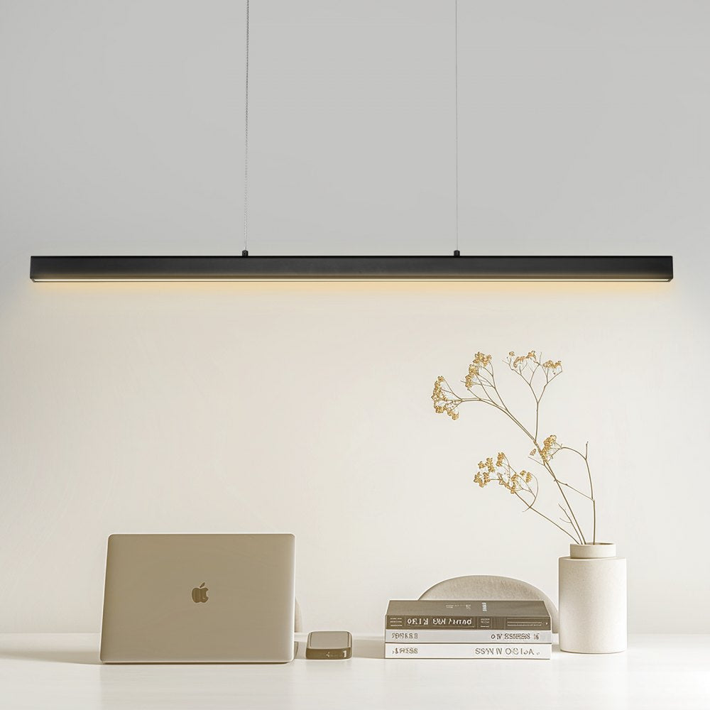 VEVOR Dimmable Linear Pendant Light, 20W, 47 in LED Linear Light Fixture Chandelier with Acrylic Lampshade 3000K / 4000K / 6500K Color Temperature Adjustable Height, for Dining Room Kitchen Island