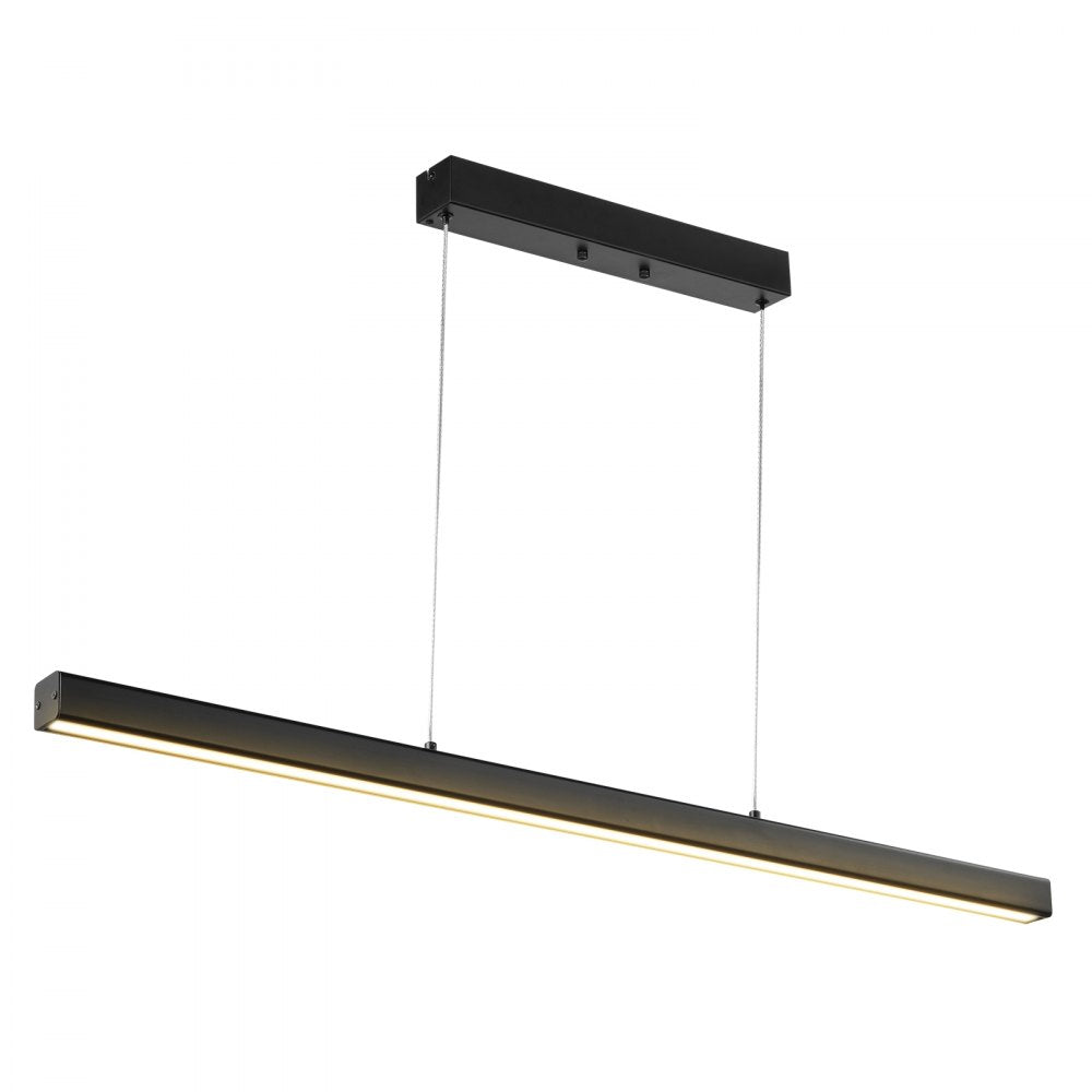VEVOR Dimmable Linear Pendant Light, 20W, 47 in LED Linear Light Fixture Chandelier with Acrylic Lampshade 3000K / 4000K / 6500K Color Temperature Adjustable Height, for Dining Room Kitchen Island