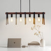 VEVOR 4-Light Kitchen Island Pendant Lights, 60W, Adjustable Dining Room Light Fixture with 2 x 6'' and 6 x 12'' Rods, Industrial Metal Frame Farmhouse Linear Chandeliers Lighting for Dining Room, E26