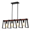 VEVOR 4-Light Kitchen Island Pendant Lights, 60W, Adjustable Dining Room Light Fixture with 2 x 6'' and 6 x 12'' Rods, Industrial Metal Frame Farmhouse Linear Chandeliers Lighting for Dining Room, E26