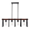 VEVOR 4-Light Kitchen Island Pendant Lights, 60W, Adjustable Dining Room Light Fixture with 2 x 6'' and 6 x 12'' Rods, Industrial Metal Frame Farmhouse Linear Chandeliers Lighting for Dining Room, E26