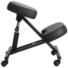 VEVOR Ergonomic Kneeling Chair with Wheels, Mobile X-Shaped Posture Knee Chair with Adjustable Height & Thick Foam Cushions, Natural Relief for Neck or Back Pain for Home, Office or Meditation, Black
