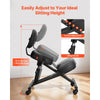 VEVOR Ergonomic Kneeling Chair with Backrest & Wheels, Mobile X-Shaped Posture Knee Chair with Adjustable Height & Thick Foam Cushions, Relief for Neck or Back Pain for Home, Office, Meditation, Black