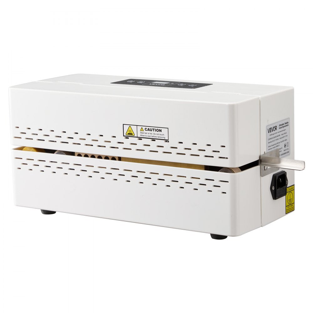VEVOR Continuous Sealing Machine, 0.32-0.47 in Seal Width, Automatic Continuous Band Sealer with Digital Temperature Control, Automatic Shutdown, Heat Sealing Machine for 0.002-0.0.008 in Plastic Bags