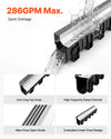 VEVOR Trench Drain, 39.7 x 5.8 x 7.4 in, 3 Pack Linear Drainage Channel with Stainless Steel Grate, HDPE Channel Drain, Outdoor Drainage System for Driveway, Patio, Pool, Garden, Black & Silver