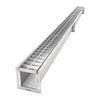 VEVOR Trench Drain, 39.3 x 5.8 x 5.5 in, Linear Drainage Channel with Galvanized Steel Grate, 304 Stainless Steel Channel Drain, Outdoor Drainage System for Driveway, Patio, Pool, Garden, Silver