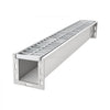 VEVOR Trench Drain, 39.3 x 5.8 x 5.5 in, Linear Drainage Channel with Galvanized Steel Grate, 304 Stainless Steel Channel Drain, Outdoor Drainage System for Driveway, Patio, Pool, Garden, Silver