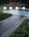 VEVOR Trench Drain, 39.3 x 5.8 x 5.5 in, Linear Drainage Channel with Galvanized Steel Grate, 304 Stainless Steel Channel Drain, Outdoor Drainage System for Driveway, Patio, Pool, Garden, Silver