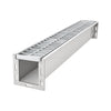 VEVOR Trench Drain, 39.3 x 5.8 x 5.5 in, Linear Drainage Channel with Galvanized Steel Grate, 304 Stainless Steel Channel Drain, Outdoor Drainage System for Driveway, Patio, Pool, Garden, Silver