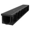 VEVOR Trench Drain, 40.2 x 6.6 x 5.5 in, 3 Pack Linear Drainage Channel, HDPE Channel Drain with Grates & End Caps, Premium Outdoor Drainage System for Driveway, Patio, Pool, Garden, Yard, Black