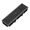 VEVOR Trench Drain, 20.1 x 5.5 x 3.5 in, 12 Pack Linear Drainage Channel, HDPE Channel Drain with Grates & End Caps, Premium Outdoor Drainage System for Driveway, Patio, Pool, Garden, Yard, Black