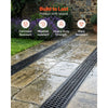 VEVOR Trench Drain, 40.2 x 6.6 x 5.5 in, 6 Pack Linear Drainage Channel, HDPE Channel Drain with Grates & End Caps, Premium Outdoor Drainage System for Driveway, Patio, Pool, Garden, Yard, Black