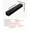 VEVOR Trench Drain, 40.2 x 6.6 x 5.5 in, 6 Pack Linear Drainage Channel, HDPE Channel Drain with Grates & End Caps, Premium Outdoor Drainage System for Driveway, Patio, Pool, Garden, Yard, Black