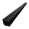 VEVOR Trench Drain, 40.2 x 6.6 x 5.5 in, 6 Pack Linear Drainage Channel, HDPE Channel Drain with Grates & End Caps, Premium Outdoor Drainage System for Driveway, Patio, Pool, Garden, Yard, Black