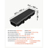 VEVOR Trench Drain, 20.1 x 5.5 x 3.5 in, 6 Pack Linear Drainage Channel, HDPE Channel Drain with Grates & End Caps, Premium Outdoor Drainage System for Driveway, Patio, Pool, Garden, Yard, Black