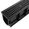 VEVOR Trench Drain, 40.1 x 6.1 x 8.0 in, 4 Pack Linear Drainage Channel, HDPE Channel Drain with Grates & End Caps, Premium Outdoor Drainage System for Driveway, Patio, Pool, Garden, Yard, Black