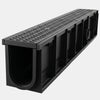 VEVOR Trench Drain, 40.1 x 6.1 x 8.0 in, 4 Pack Linear Drainage Channel, HDPE Channel Drain with Grates & End Caps, Premium Outdoor Drainage System for Driveway, Patio, Pool, Garden, Yard, Black