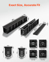 VEVOR Trench Drain, 40.1 x 6.1 x 8.0 in, 4 Pack Linear Drainage Channel, HDPE Channel Drain with Grates & End Caps, Premium Outdoor Drainage System for Driveway, Patio, Pool, Garden, Yard, Black