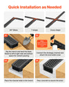 VEVOR Trench Drain, 39.6 x 4.1 x 2.4 in, 5 Pack Linear Drainage Channel, HDPE Channel Drain with Grates & End Caps, Premium Outdoor Drainage System for Driveway, Patio, Pool, Garden, Yard, Black