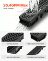 VEVOR Trench Drain, 39.6 x 4.1 x 2.4 in, 6 Pack Linear Drainage Channel, HDPE Channel Drain with Grates & End Caps, Premium Outdoor Drainage System for Driveway, Patio, Pool, Garden, Yard, Black