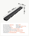 VEVOR Trench Drain, 39.6 x 4.1 x 2.4 in, 6 Pack Linear Drainage Channel, HDPE Channel Drain with Grates & End Caps, Premium Outdoor Drainage System for Driveway, Patio, Pool, Garden, Yard, Black