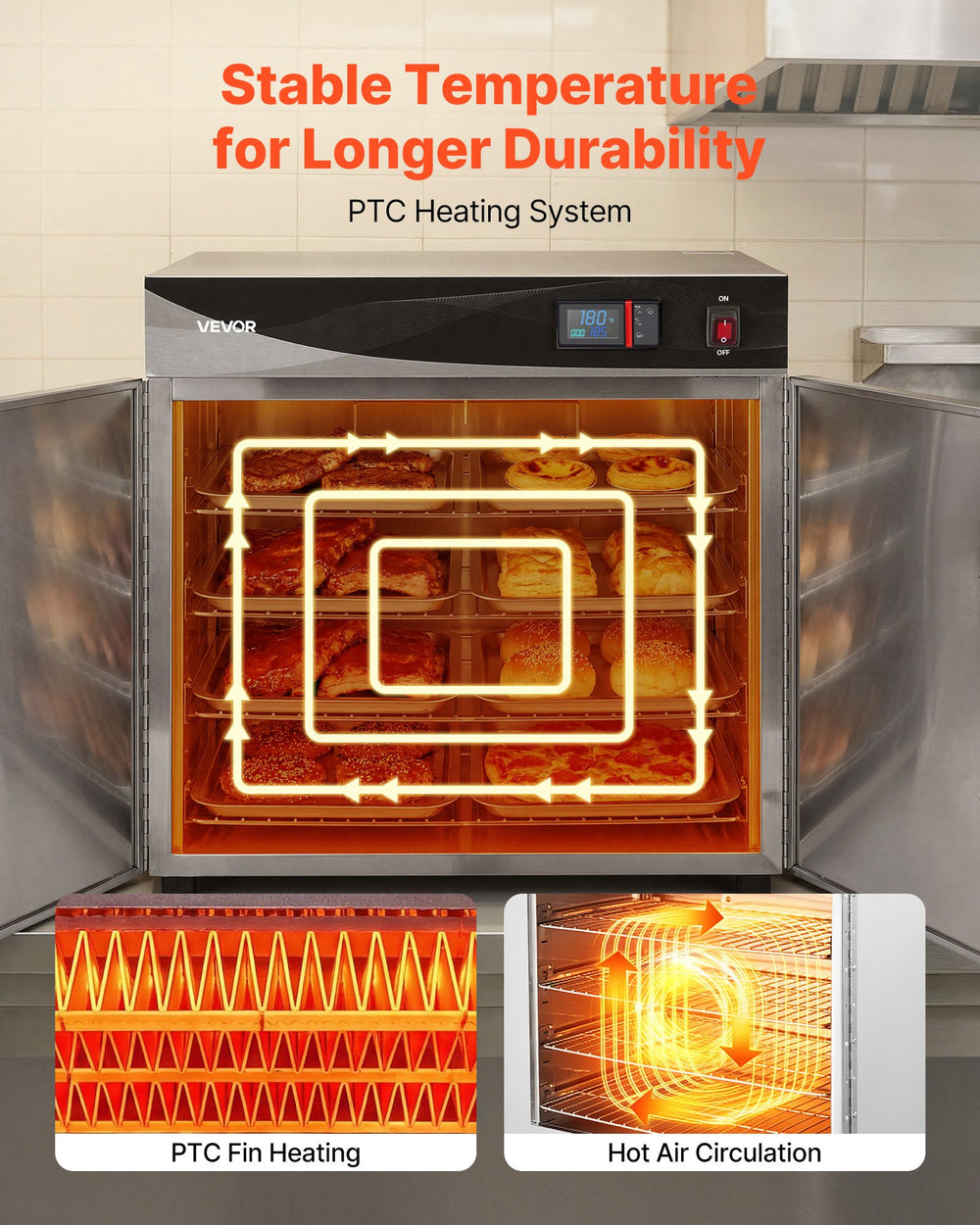 VEVOR Electric Hot Box Food Warmer 4-Tier warming cabinet product image 2