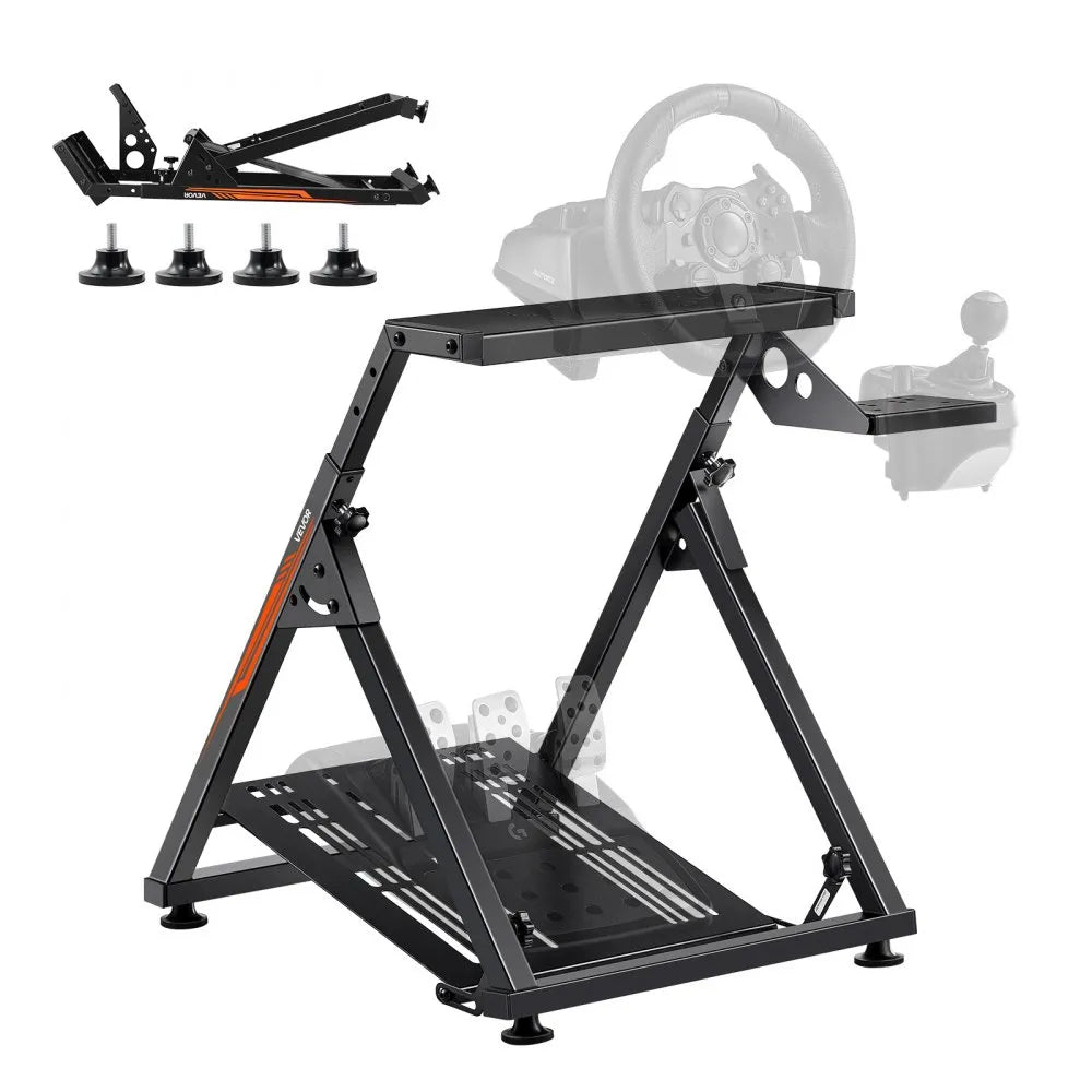 VEVOR Racing Wheel Stand, Adjustable & Foldable Simulator Stand for Logitech G923 G920 G29 G27, Thrustmaster T300RS TX F458 T500RS T3PA-PRO(F1/GT) Gaming Cockpit,Pedals Simulator NOT Included,Compact