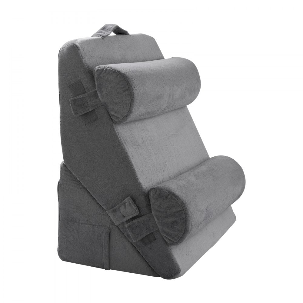 VEVOR Wedge Pillow for Sleeping, 4 Pcs Adjustable Orthopedic Bed Wedge Set, Support Arm Leg Neck Shoulder, Post Surgery Pillow for Back Pain, Acid Reflux, Snoring Relief, Sitting up in Bed, Dark Grey