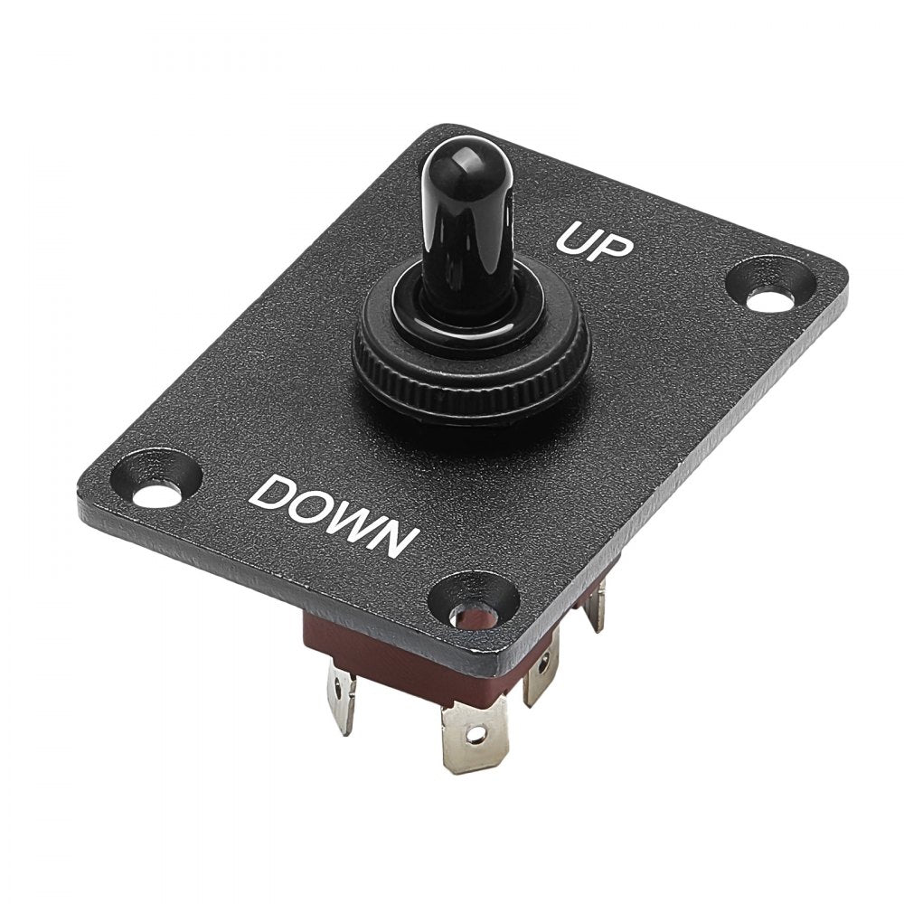 VEVOR Toggle Switch, 6 Pin Momentary Polarity Reversing Toggle Switch (ON)-Off-(ON) DC 12V/30A AC 250V/15A - with Up Down Mounting Panel & Waterproof Boot Cap for Auto Car Marine Boat
