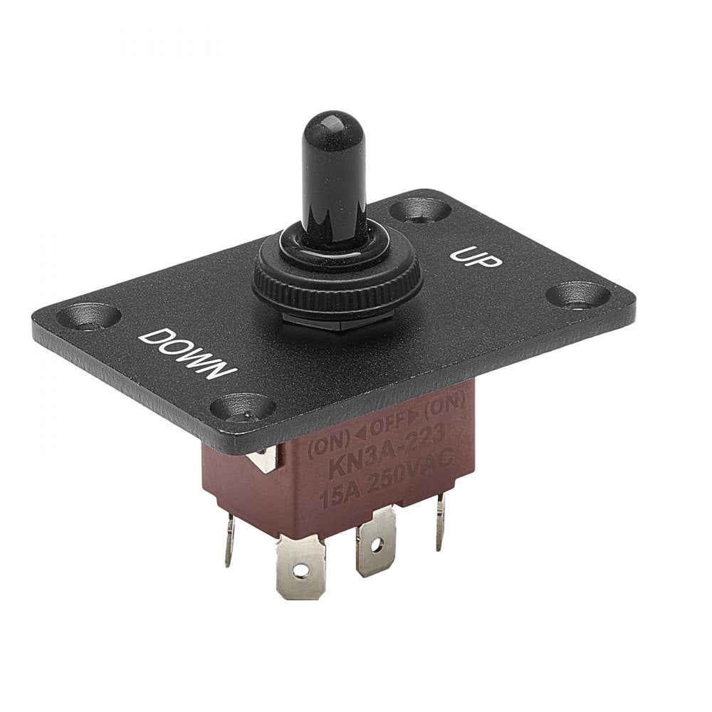 VEVOR Toggle Switch, 6 Pin Momentary Polarity Reversing Toggle Switch (ON)-Off-(ON) DC 12V/30A AC 250V/15A - with Up Down Mounting Panel & Waterproof Boot Cap for Auto Car Marine Boat